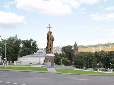 Памятник князю Владимиру, вариант установки. Источник - http://izvestiacontent.ru/ Памятник князю Владимиру, вариант установки. Источник - http://izvestiacontent.ru/